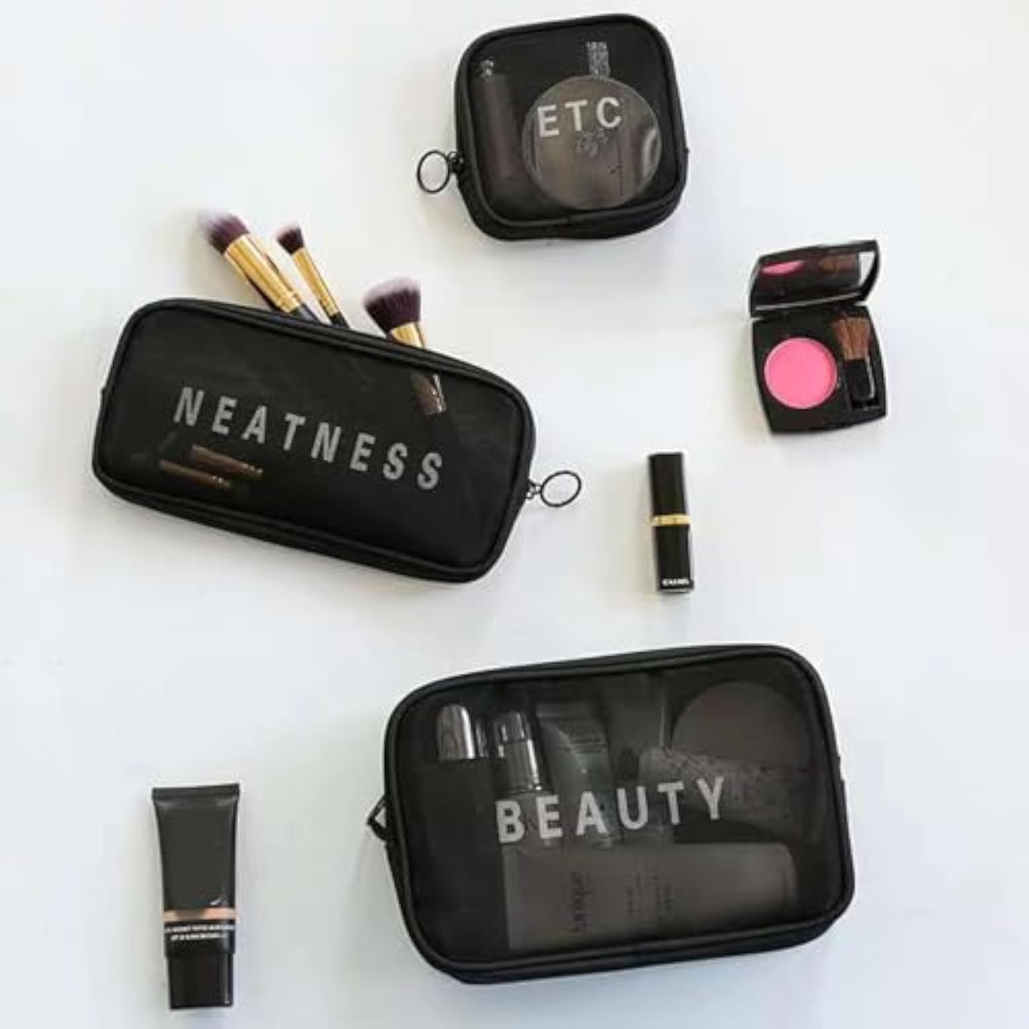 Cosmetic Organizer Bag Mesh Makeup Pouch for Women